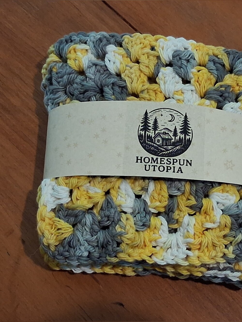 Cottagecore Cotton Coasters Set of 4 | Granny Square Drink Coasters